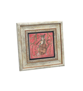 Çello Çalan Kedi Baskılı Taş Tablo 20x20