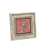 Çello Çalan Kedi Baskılı Taş Tablo 20x20