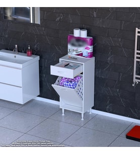 Modilayn EMİR 45x88x32,5 cm 1 Göz Sepetli kirli çamaşır çok foksiyonlu düzenleyici dolap