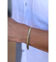 14 Ayar Altın Balık Sırtı Bileklik 6 mm  (Sarı)