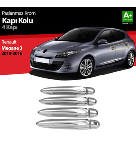 Renault Megane Uyumlu 3 Krom Kapı Kolu 4 Kapı 2010-2016 (Karışık)