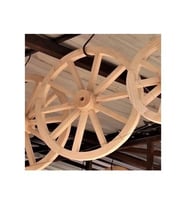 Otantik Çarşı Ahşap At Arabası Tekeri 70 cm.Boyasız (Krem)