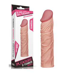 Add 2" Pleasure X Tender Penis Sleeve Flesh