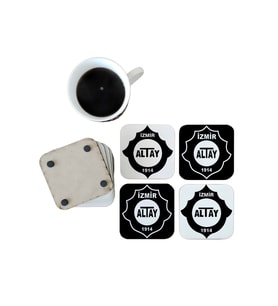 Ghostbastır Design Altayspor Dekoratif Ahşap Bardak Altlığı Seti 0126