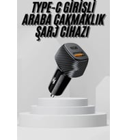 Araç İçi Şarj 38W Güç Kapasiteli Type-C Girişli Araba Çakmaklık
