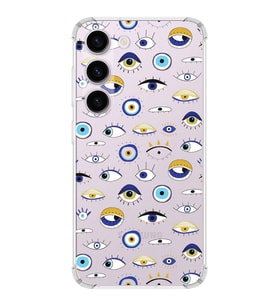 PrintiFy Samsung Galaxy S23 Plus Uyumlu Nazar Boncuğu 2 Baskılı Şeffaf Köşe Korumalı Antişok Kılıf