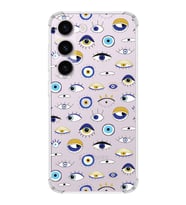 PrintiFy Samsung Galaxy S23 Plus Uyumlu Nazar Boncuğu 2 Baskılı Şeffaf Köşe Korumalı Antişok Kılıf