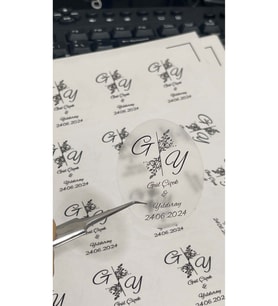 Şeffaf Etiket Söz, Kına, Nişan Hatırası 4x5 cm 42 Adet