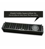 Özel Mesaj Yazılı Siyah Ahşap Elegance Hediye Tesbih Kutusu - M6