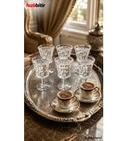 ByMyHand Cam Kahve Yanı Su Bardağı Sunum Bardağı Kadeh 6'lı Set 50 Ml