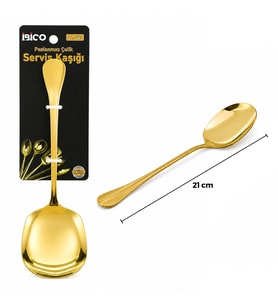 Metal Servis Kaşığı - 21 cm - Gold Renk