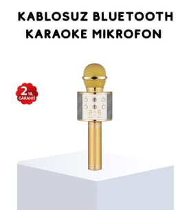 Karaoke Mikrofonu Bluetooth USB AUX Girişli Yankı Efektli
