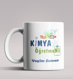 Kişiye Özel Kimya Öğretmeni Tasarım Beyaz Renk Kupa Bardak 4
