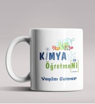 Kişiye Özel Kimya Öğretmeni Tasarım Beyaz Renk Kupa Bardak 4