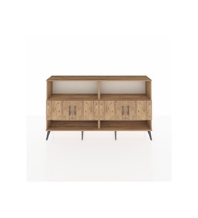 Arges Konsol 4 Raflı 4 Kapaklı 176x30x99 Çam-Çam/Antrasit
