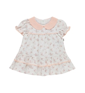 Civil Baby Çiçek Empirme Bebe Yaka 6-18 Ay Elbise - Beyaz