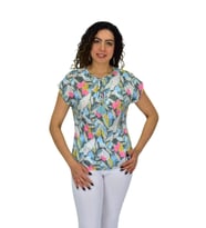 Kadın Kısa Kol Baskılı Bluz BGL-ST04704