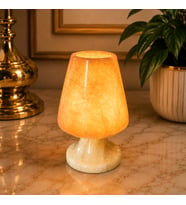 Doğal Oniks Taş Mumluk 12x8 cm El Yapımı Geçmeli Mumluk Işık Geçiren Premium Dekoratif Şamdan Yemek Masası ve Özel Gün Hediyesi