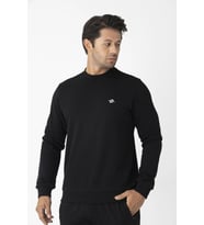 Crozwise Üç İplik Sıfır Yaka Siyah Erkek Sweat 6053