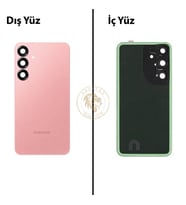 Samsung Galaxy S25 Plus Pembe Renk Arka Kapak Arka Cam Batarya Kapağı Pil Kapağı Lazer Kesim Back Cover Galaxy S25 Plus Uyumlu
