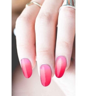 Pembe - Kırmızı Ombre Tırnak Dövmesi, Tırnak Tattoo, Nail Art, Tırnak Sticker, Nail Sticker