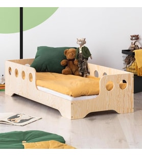 Roofless Ahşap Çocuk Karyola Montessori Yatak Bebek Beşiği