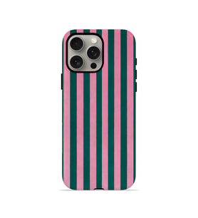 iPhone 15 Pro Vorian Çift Katmanlı MagSafe Kılıf Pink Navy Cabana