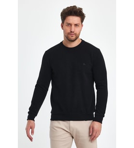 Explode - Erkek Siyah 3 İplik Şardonlu Sweatshirt
