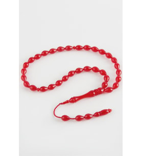 Damla Kesim Plastik Tesbih 8*10 mm (Kırmızı)