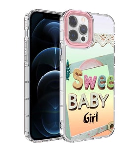 iPhone 12 Pro Max Kılıf Renkli Desenli Sert Silikon Korn Kılıf NO10
