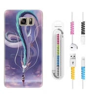 Samsung S7 Edge S20 Fe Plus Ultra S21 S22 Kılıf Kablo Koruma Spiral Silikon Kız ve Ejderha 1742