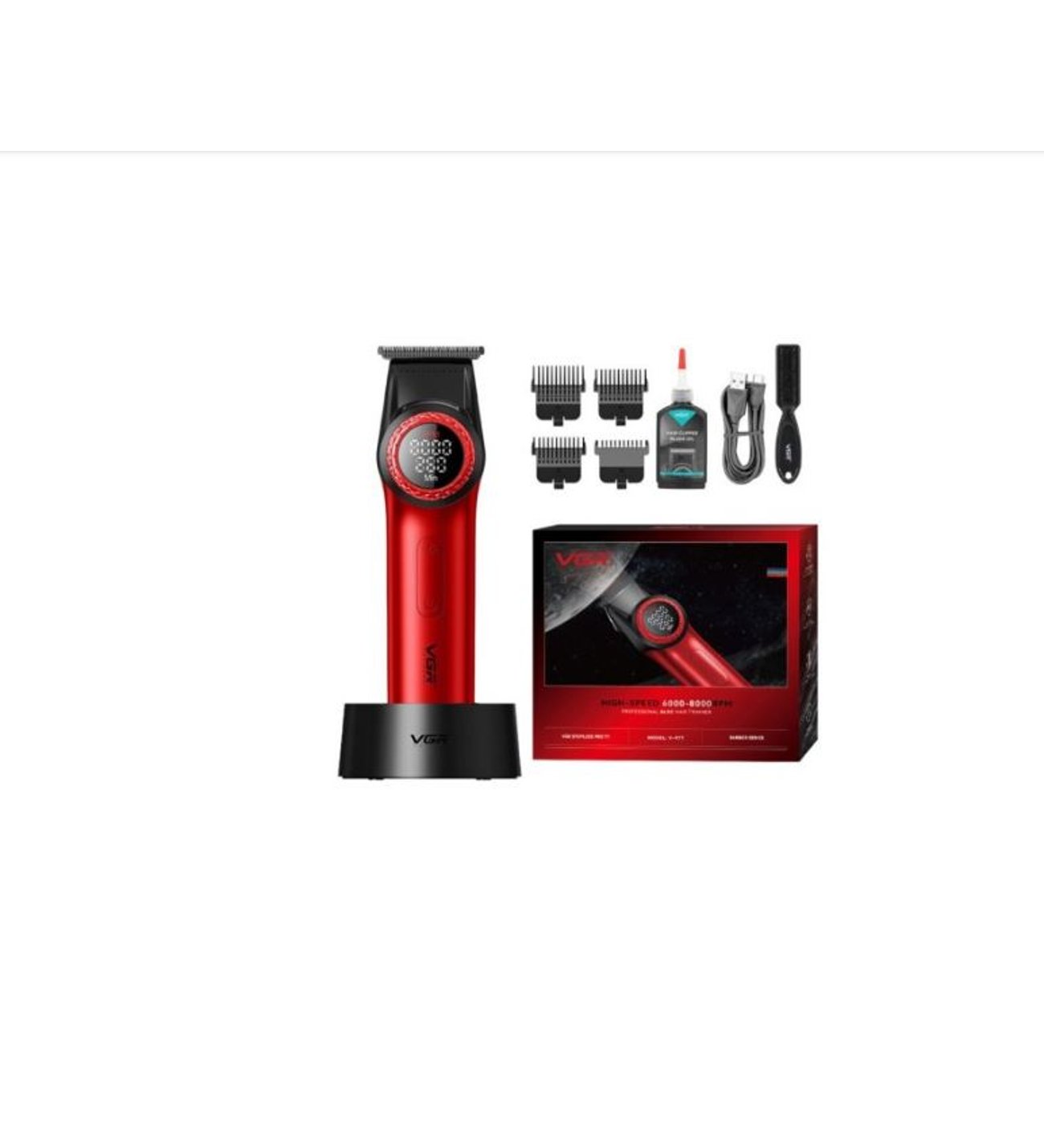 VGR - Trimmer Cordless Red V-977 berber 8000 devir/dakika T-Blade