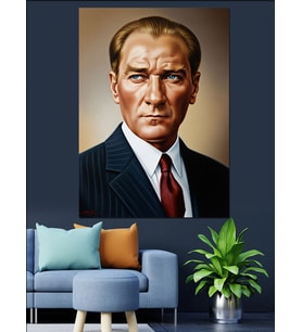 Mustafa Kemal Atatürk Dekoratif Kanvas - Mdf Ahşap Tablo