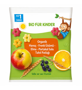 Organik Havuç Frenk Üzümü Elma Portakal Sulu Tahıl Patlağı 30 Gr