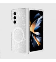 Galaxy Z Fold 6 Kılıf Magsafe Şarj Özellikli Parlayan Simli Saydam Renkli Allstar Kılıf (Renksiz)