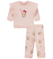 Civil Baby Fiyonklu Ayıcık Baskılı 6-18 Ay Takım - Bej