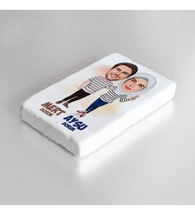 Kişiye Özel Uyumlu Çiftler Karikatürlü Taş Buzdolabı Magneti