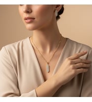 XUPING JEWELRY 14 Ayar Altın Kaplama, Zirkon Taşlı Takım Kolye