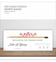 Yeşeren Tohumlu Kalem Söz Nişan Nikah Hediye 25 Adet Kartlı Ambalajlı