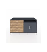 Kronos Konsol 2 Raflı 5 Çekmeceli 2 Kapaklı 176x59x99 Antrasit-Antrasit/Çam