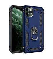 Apple iPhone 11 Pro Max Kılıf Sofya Yüzüklü Silikon Kapak - Lacivert