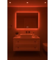 Digital Hayat Buğu Çözücü Dokunmatik Ayna  Beyaz Günışığı Amber Mavi Kırmızı  Işıklı Banyo Makyaj Aynası LED