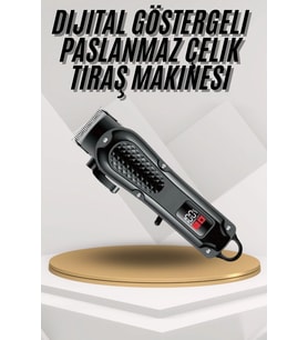 Dijital Profesyonel Kablosuz Saç Sakal Tıraş Makinası Sessiz Paslanmaz Çelik