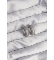 Pirinç Gümüş Renk Zirkon Taşlı Yarım Halka Küpe 5886 - SSSSSS2341-3726