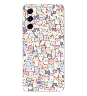Samsung Galaxy S21 FE Uyumlu Sevimli Kediler Desenli Şeffaf Telefon Kılıfı