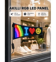 Rgb Led Panel - Usb Güç Girişli, Gıf Ve Yazı Gösterimli Akıllı Ekran