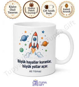 Erkek Çocuğuna Hediye Kişiye Özel Baskılı Kupa Bardak İsimli Özel Tasarım