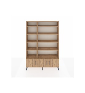 Arges Gardrop 10 Raflı 3 Kapaklı 132x30x195 Çam-Çam
