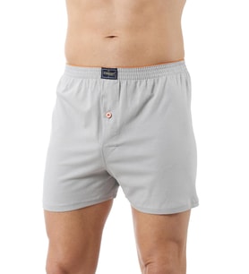 Şardonlu Pamuklu Düğmeli Penye Erkek Boxer  Gri Melanj K0041