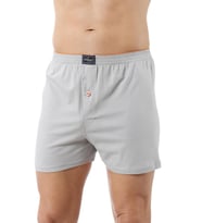 Şardonlu Pamuklu Düğmeli Penye Erkek Boxer  Gri Melanj K0041